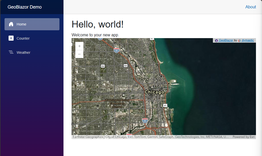 Close-up map of Chicago